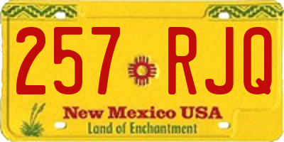 NM license plate 257RJQ