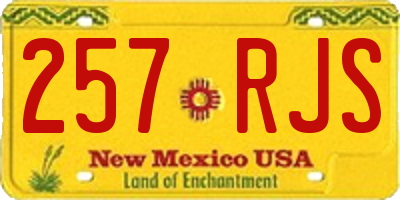 NM license plate 257RJS