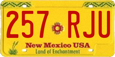 NM license plate 257RJU