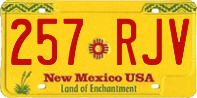 NM license plate 257RJV
