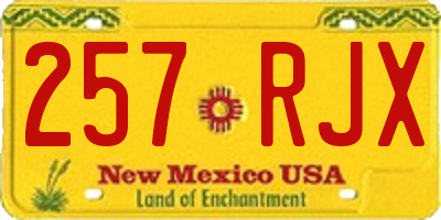 NM license plate 257RJX