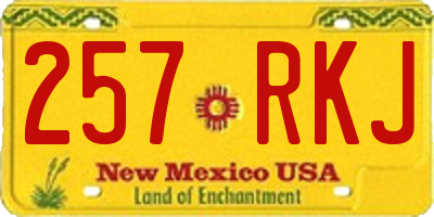 NM license plate 257RKJ