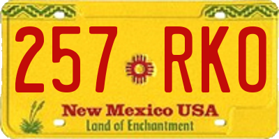 NM license plate 257RKO