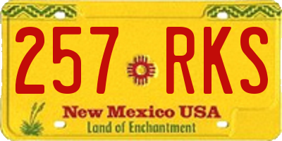 NM license plate 257RKS
