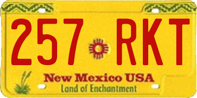 NM license plate 257RKT