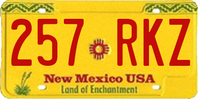 NM license plate 257RKZ