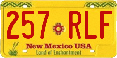 NM license plate 257RLF