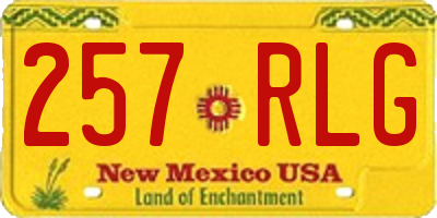 NM license plate 257RLG