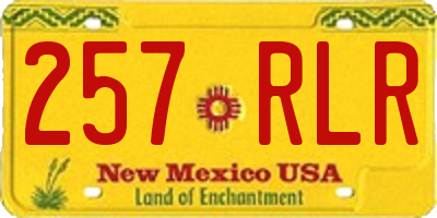 NM license plate 257RLR