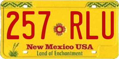 NM license plate 257RLU