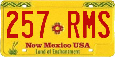 NM license plate 257RMS