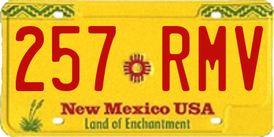 NM license plate 257RMV