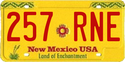 NM license plate 257RNE