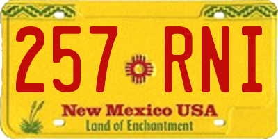 NM license plate 257RNI