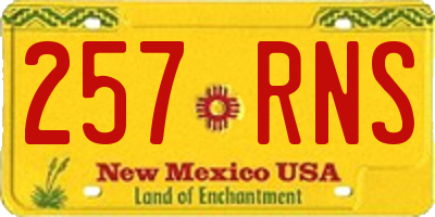 NM license plate 257RNS