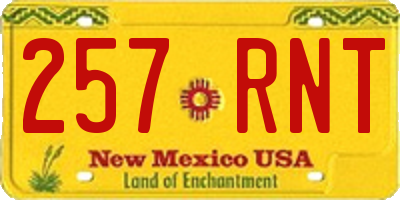 NM license plate 257RNT