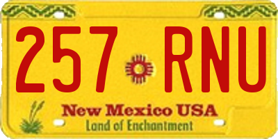 NM license plate 257RNU