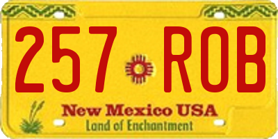 NM license plate 257ROB