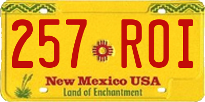 NM license plate 257ROI
