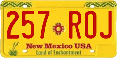 NM license plate 257ROJ