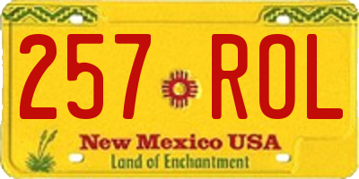 NM license plate 257ROL