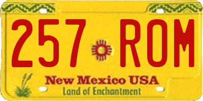 NM license plate 257ROM