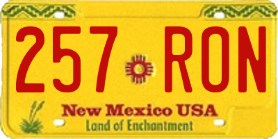 NM license plate 257RON
