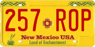 NM license plate 257ROP