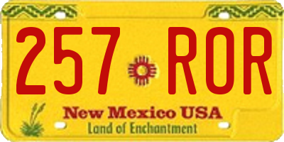 NM license plate 257ROR