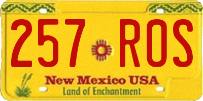 NM license plate 257ROS