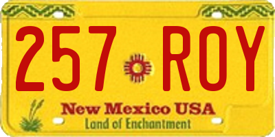 NM license plate 257ROY