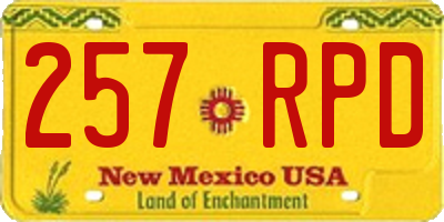 NM license plate 257RPD