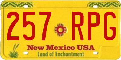NM license plate 257RPG