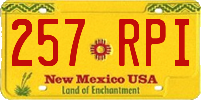 NM license plate 257RPI