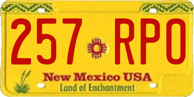 NM license plate 257RPO