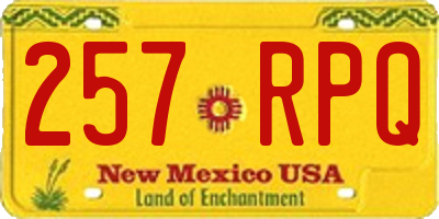 NM license plate 257RPQ