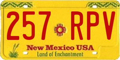 NM license plate 257RPV
