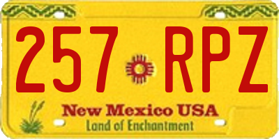 NM license plate 257RPZ