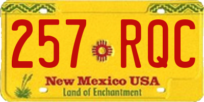 NM license plate 257RQC
