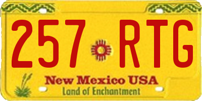 NM license plate 257RTG