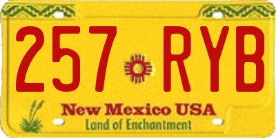 NM license plate 257RYB