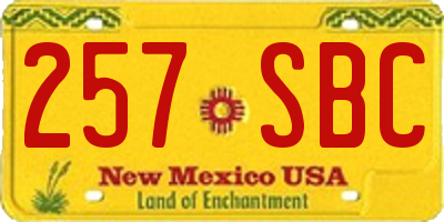 NM license plate 257SBC