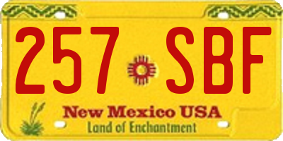 NM license plate 257SBF