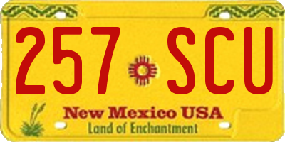 NM license plate 257SCU