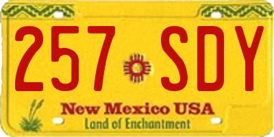NM license plate 257SDY