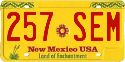 NM license plate 257SEM