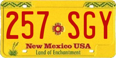 NM license plate 257SGY