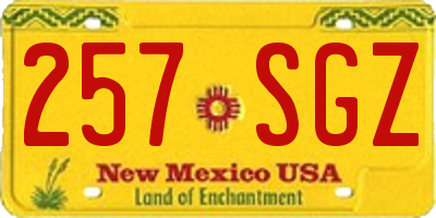 NM license plate 257SGZ