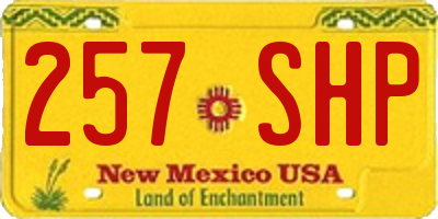 NM license plate 257SHP