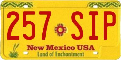 NM license plate 257SIP